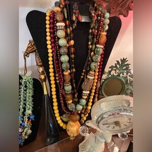 Green Turquoise and bone carved elephant pendant